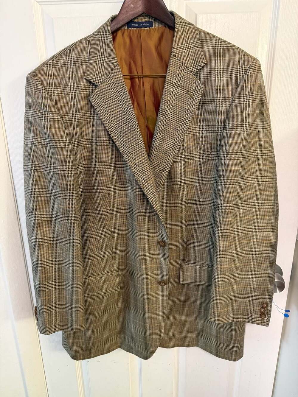 Alan Flusser Silk and Worsted Wool Glen Plaid Blazer Sport Coat